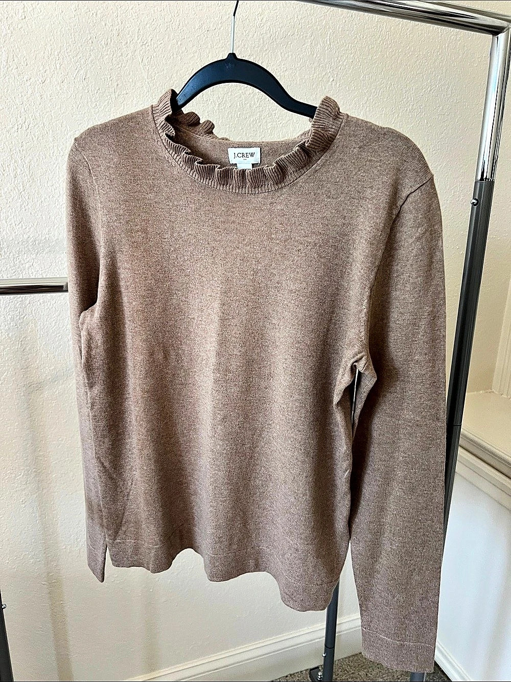 J.Crew Ruffle Neck Cotton Sweater Size Small NWT